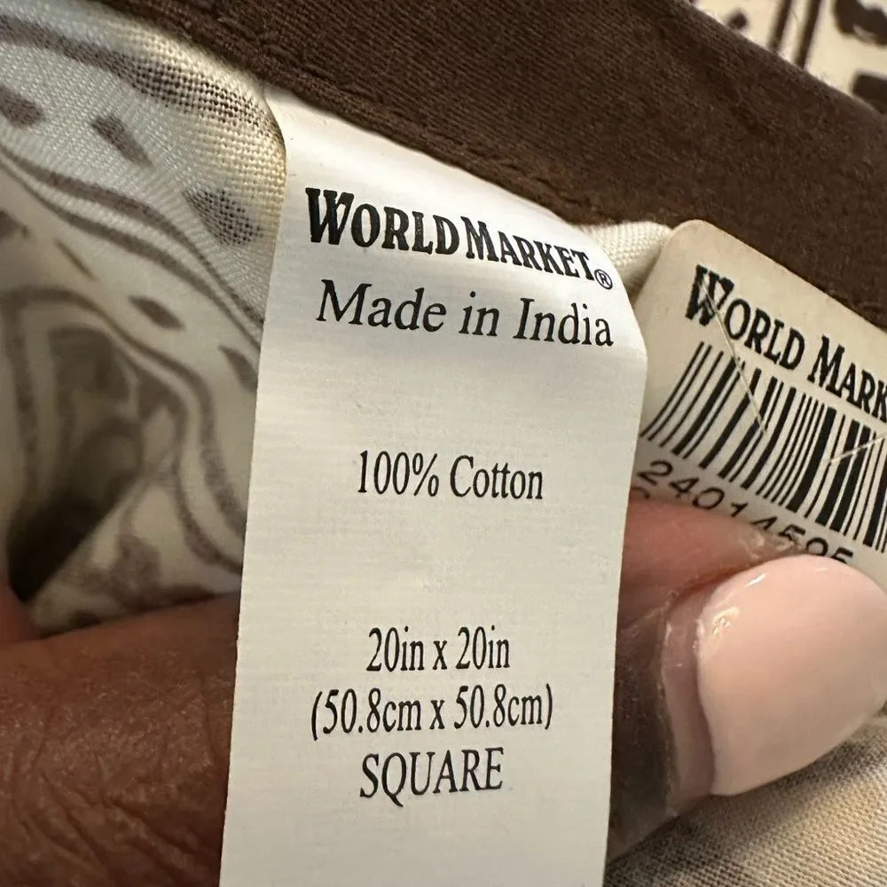 World Market Square Floral Cotton Napkins (6) 20”x20”